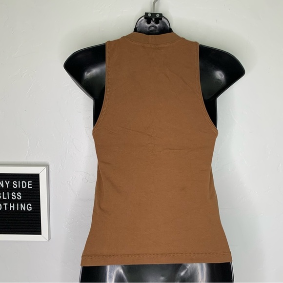 Zara Ribbed High Neck Tank Top Size Small - Picture 5 of 7